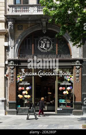 Belgian Chocolate House store, Neuhaus in Antwerp, Belgium Stock Photo