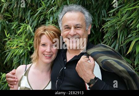 French actor Francis Perrin and his wife poses in the 'Village', the VIP area of the French Open at Roland Garros arena in Paris, France on June 5, 2007. Photo by ABACAPRESS.COM Stock Photo