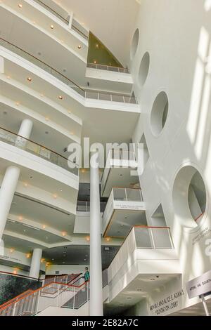 The lobby of the Sanford and Dolores Ziff Ballet Opera House of The Arsht Center for the Performing Arts of Miami-Dade County. Stock Photo