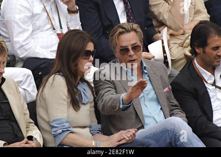 US actor Don Johnson and his wife Kelley Phleger attend the Men Semi-Finals of the French Open at Roland Garros in Paris, France on June 8, 2007. Photo by ABACAPRESS.COM Stock Photo