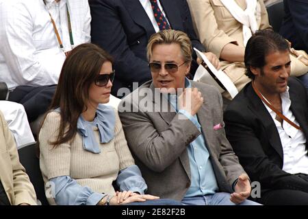 US actor Don Johnson and his wife Kelley Phleger attend the Men Semi-Finals of the French Open at Roland Garros in Paris, France on June 8, 2007. Photo by ABACAPRESS.COM Stock Photo