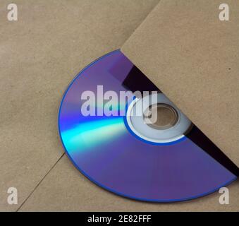 Unmarked envelope with a cd inside Stock Photo