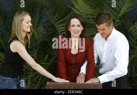 Carol Higgins Clark poses with her handprints in the clay during the '25th Festival du Film Policier' (Mystery Film) in Cognac, France, on June 24, 2007. Photo by Patrick Bernard/ABACAPRESS.COM Stock Photo