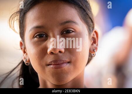 Young Central American Girl in 3rd World Country - Poverty Stock Photo