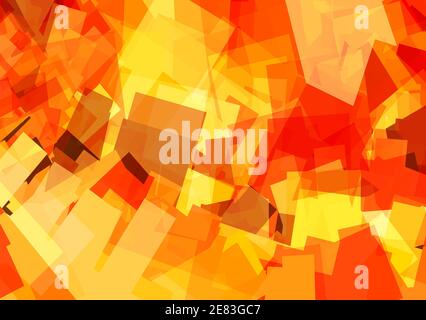 Abstract geometric red and yellow chaotic background, Vector graphic pattern Stock Vector
