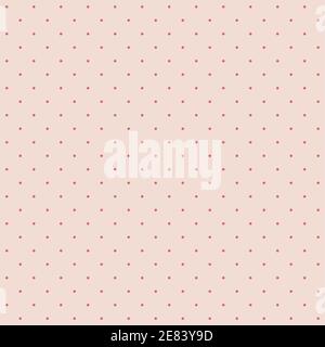 Seamless pattern red dot on a moderate pinkish cream background. The ordered arrangement of a geometric shapes. Vector illustration. Light pink graphi Stock Vector