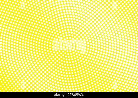 Yellow and white dotted halftone vector background. Subtle halftone digital texture. Faded dotted gradient. Comic effect overlay. Retro dot pattern on Stock Vector