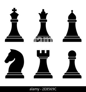 Premium Vector  Chess piece icons set smart board game elements chess  silhouettes