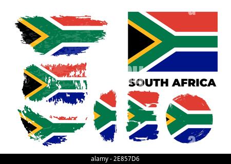 Happy independence day of South Africa with artistic watercolor country flag Stock Vector