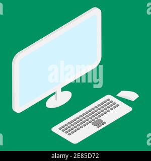 Isometric computer icon for web and interriors Stock Vector
