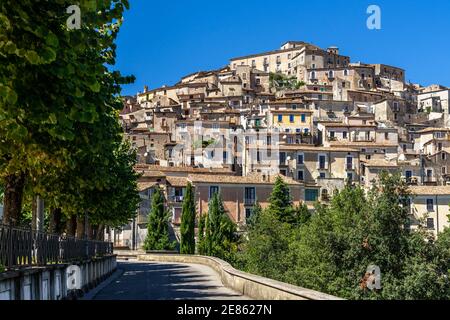 View of Morano Calabro one of the most beautiful villages of Italy, located in the Pollino National Park, Calabria, Italy Stock Photo