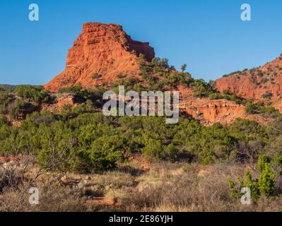 Butte, North Canyon Loop, Caprock Canyons State Park, Quitaque, Texas. Stock Photo