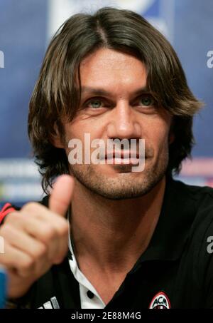 Italian captain Paolo Maldini during training session at the Stadio ...