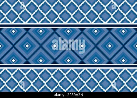 Geometric ethnic oriental pattern traditional design blue background for carpet,wallpaper,clothing,wrapping,Batik,fabric,Vector illustration.Eps10 Stock Vector