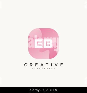 EB Initial Letter logo icon design template elements with wave colorful art Stock Vector