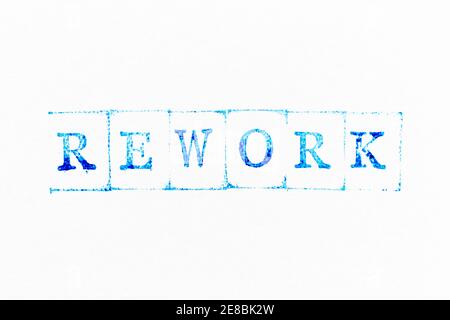 Stamp After Rework Rubber stamp with rework word Stock Photo - Alamy