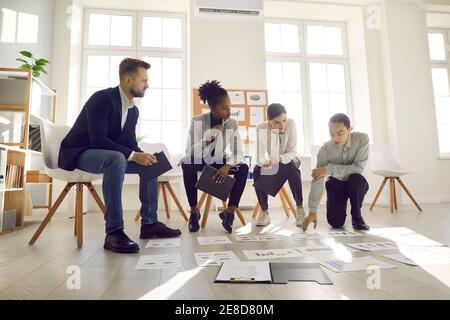 Brainstorm, international teamwork, cooperation in business concept Stock Photo