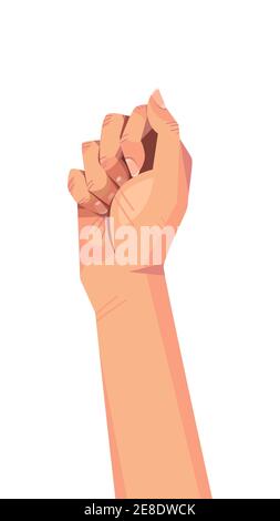 international womens day raised fist strong girl power concept female hand vertical vector illustration Stock Vector