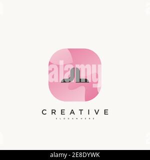 JL Initial Letter Colorful logo icon design template elements Vector Stock Vector