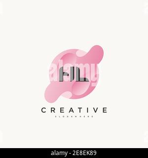 HL Initial Letter Colorful logo icon design template elements Vector art Stock Vector