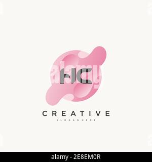 HC Initial Letter Colorful logo icon design template elements Vector art Stock Vector