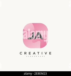 JA Initial Letter Colorful logo icon design template elements Vector Stock Vector