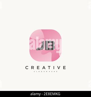 JB Initial Letter Colorful logo icon design template elements Vector Stock Vector