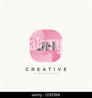 JH Initial Letter Colorful logo icon design template elements Vector Stock Vector