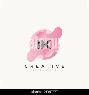 IK Initial Letter Colorful logo icon design template elements Vector art Stock Vector