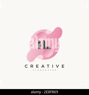IL Initial Letter Colorful logo icon design template elements Vector art Stock Vector