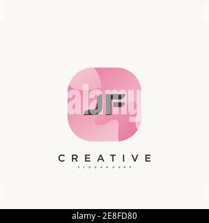 JF Initial Letter Colorful logo icon design template elements Vector Stock Vector