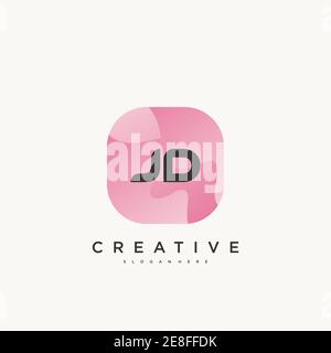 JD Initial Letter Colorful logo icon design template elements Vector Stock Vector