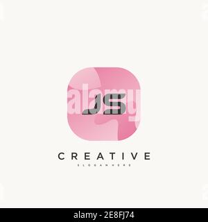 JS Initial Letter Colorful logo icon design template elements Vector Stock Vector