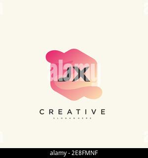 JX Initial Letter Colorful logo icon design template elements Vector Stock Vector