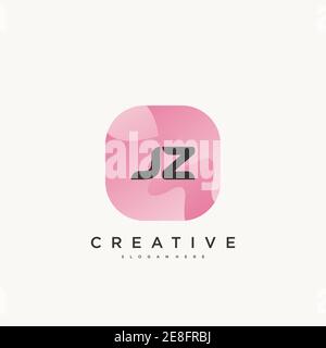 JZ Initial Letter Colorful logo icon design template elements Vector Stock Vector