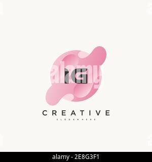 IG Initial Letter Colorful logo icon design template elements Vector art Stock Vector