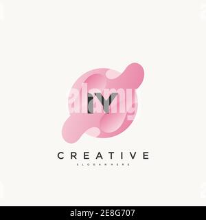 IY Initial Letter Colorful logo icon design template elements Vector art Stock Vector