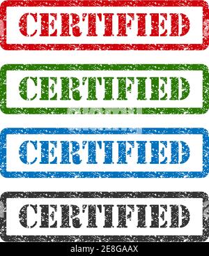 certified set rubber stamp isolated on background. Stock Vector