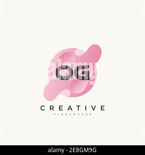 OG Initial Letter Colorful logo icon design template elements Vector art Stock Vector