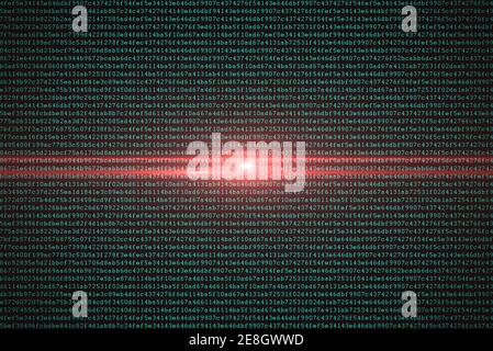 An illustration of hexadecimal code on dark background Stock Photo