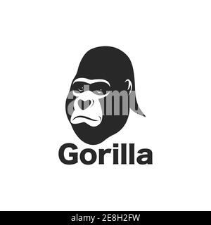 Vector of gorilla face design on white background. Easy editable layered vector illustration. Wild Animals. Stock Vector