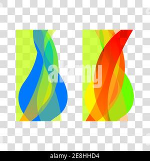 Set of wavy lines. Abstract color waves. Graphic design element. Vector illustration Stock Vector