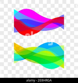 Set of wavy lines. Abstract color waves. Graphic design element. Vector illustration Stock Vector