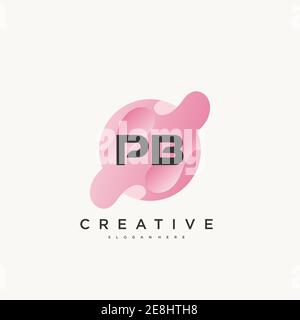 PB Initial Letter Colorful logo icon design template elements Vector art Stock Vector