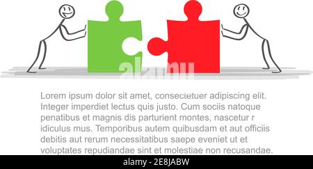 Solutions. Business team and partner working together background. Concept business business vector illustration, Flat business cartoon design. Stock Vector