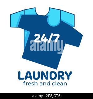 Laundry service, fresh and clean 24 7 every day Stock Vector
