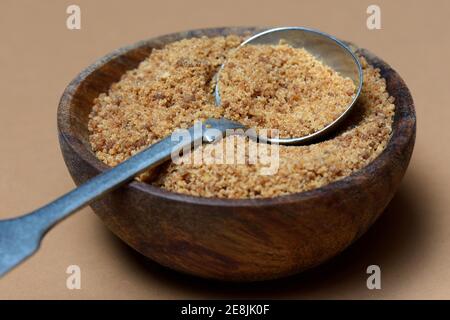 Coconut blossom sugar in shell Stock Photo