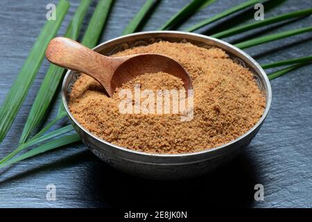 Coconut blossom sugar in shell Stock Photo