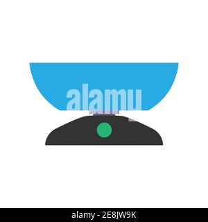 Kitchen scale vector illustration cooking food icon. Isolated symbol weight balance measurement instrument equipment tool. Appliance measure device ki Stock Vector