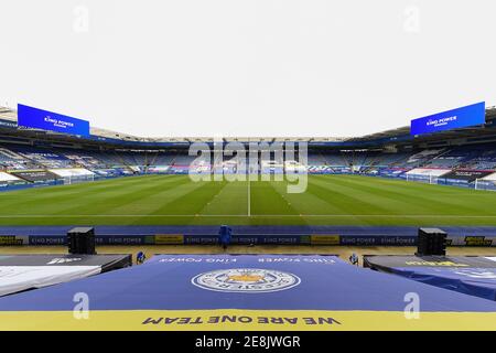 LEICESTER, ENGLAND. JAN 31ST General view of the King Power Stadium, home to Leicester City during the Premier League match between Leicester City and Leeds United at the King Power Stadium, Leicester on Sunday 31st January 2021. (Credit: Jon Hobley | MI News) Credit: MI News & Sport /Alamy Live News Stock Photo